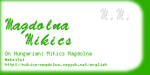 magdolna mikics business card